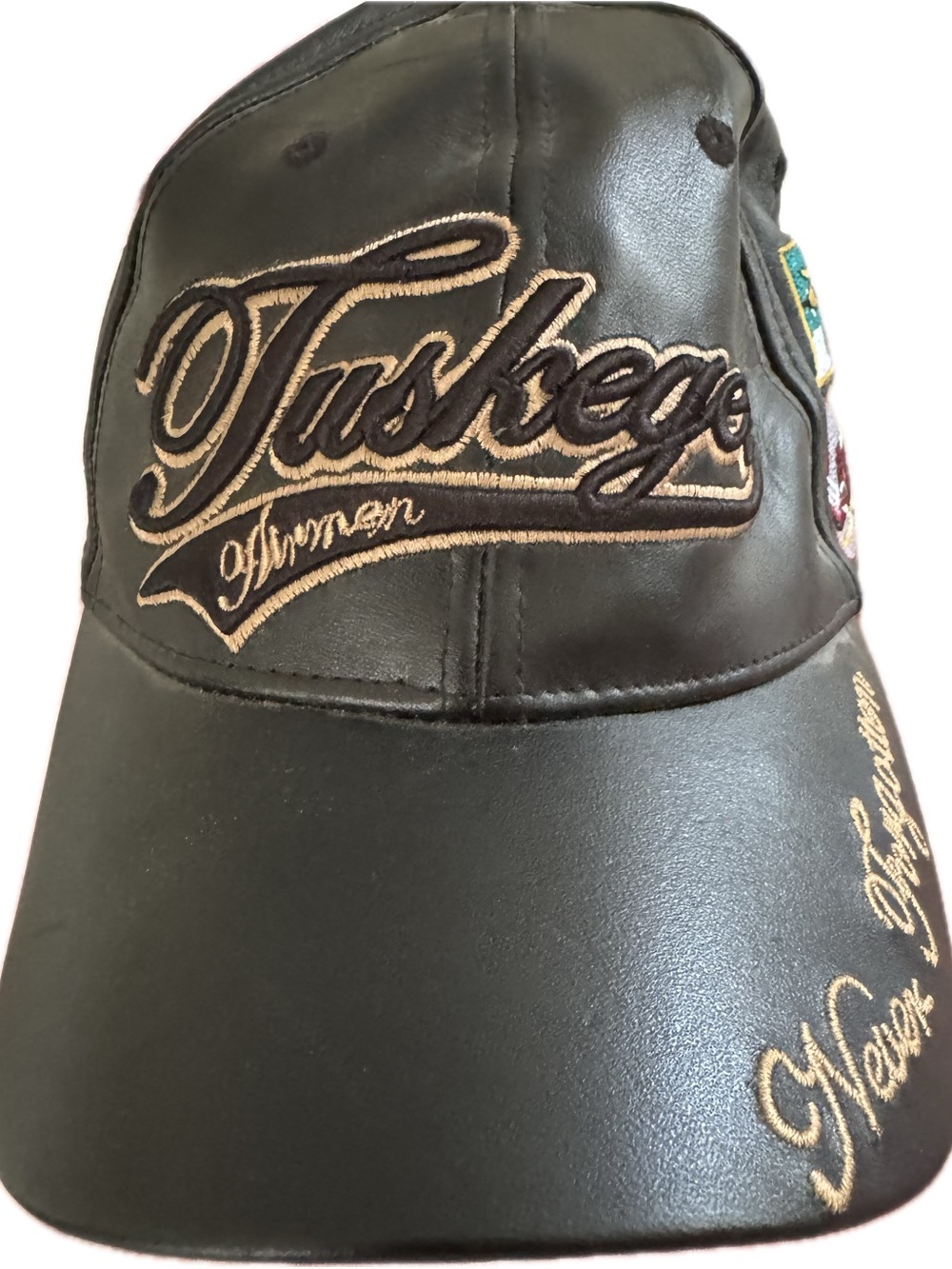Tuskego Airmen “Never Forgotten “ Embroidered Leather-Look Baseball Cap - 1941